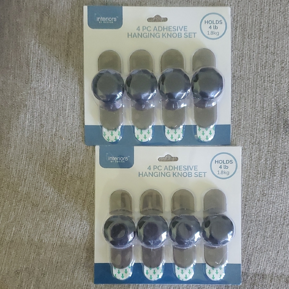 Interiors by Design Adhesive Hanging Knob Set